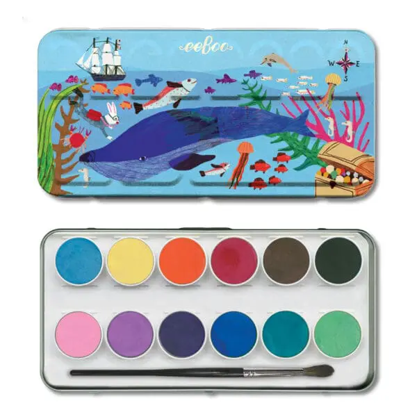 eeBoo In The Sea 12 Watercolours