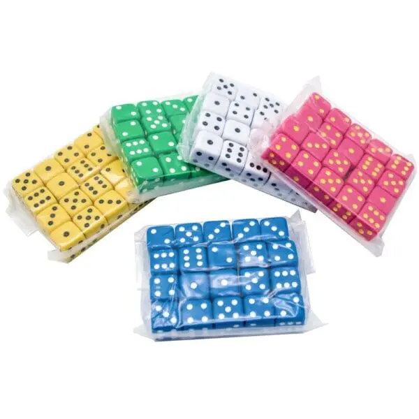 Dice - Assorted Dot Dice 100pcs - Polybag - Image 2