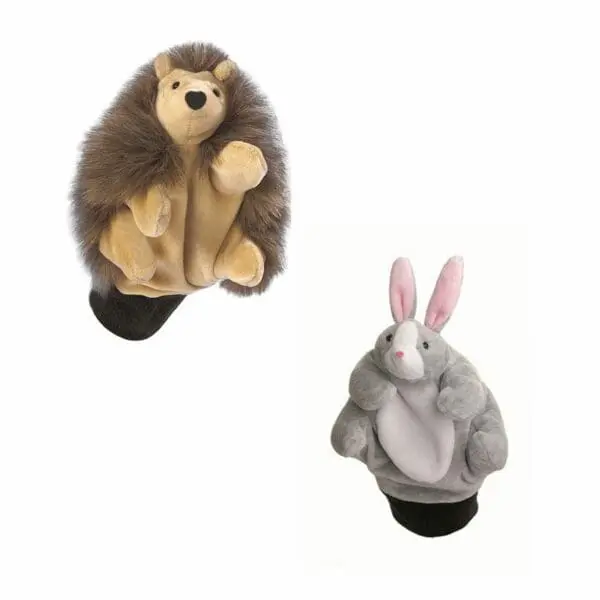 Hedgehog & Rabbit Puppet Set - Beleduc