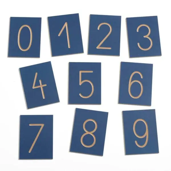 Grooved Number Plates - Numbers 0-9 - 10pcs - Solid Beech Wood
