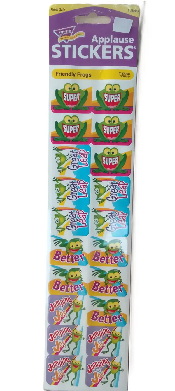 Friendly Frogs Applause Stickers - 100PCS