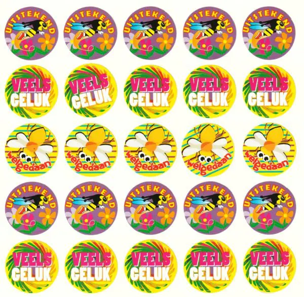 Veels Geluk - Uitstekend - Welgedaan Plakkers - 75pcs