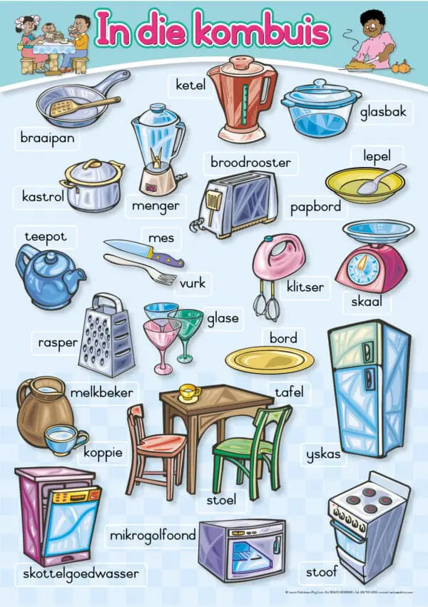 In die Kombuis - Afrikaans - Wall Chart - A1 Laminated