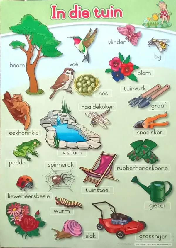 In die Tuin - Afrikaans - Wall Chart - A1 Laminated