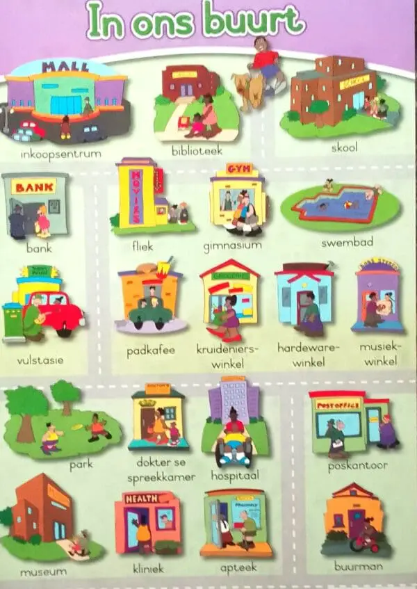 In Ons Buurt - Afrikaans - Wall Chart - A1 Laminated