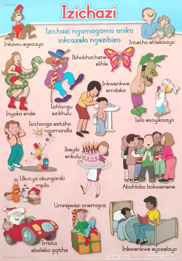 Izichazi - Adjectives - Wall Chart - A1 Laminated
