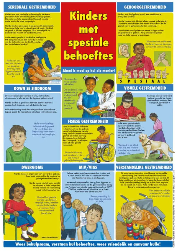 Kinders met Spesiale Behoeftes - Wall Chart - A1 Laminated