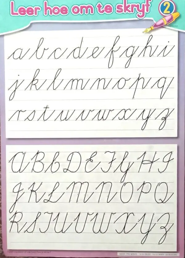Leer hoe om the skryf 2 - Afrikaans - Wall Chart - A1 Laminated