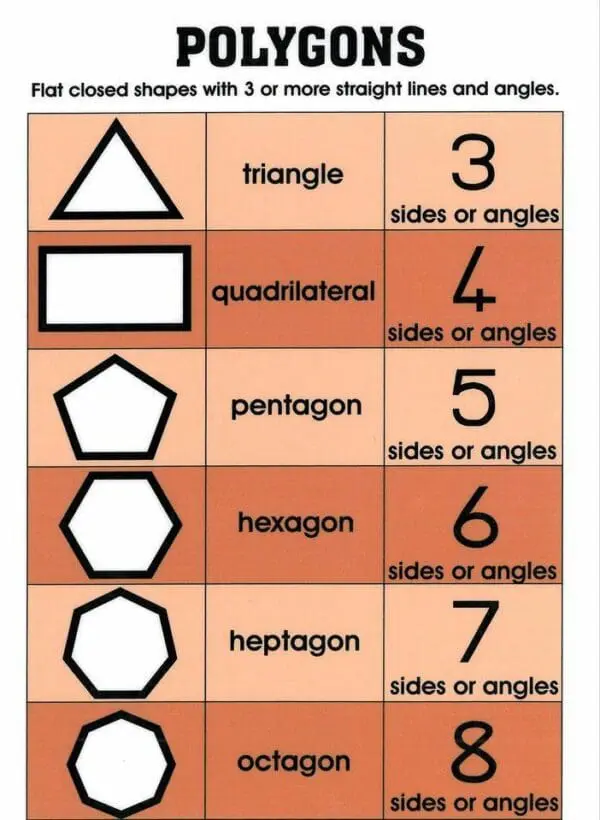 Polygons: Names and Examples - Wall Chart