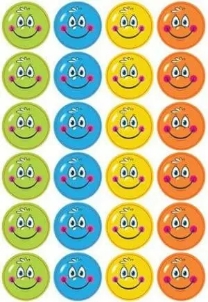 Faces Smiley- Mixed Colours Stickers - 72PCS