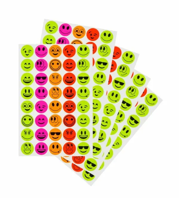 Smiley Stickers Mixed Colours - 200pcs