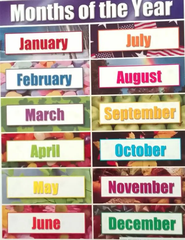 Months of the Year - Wall Chart