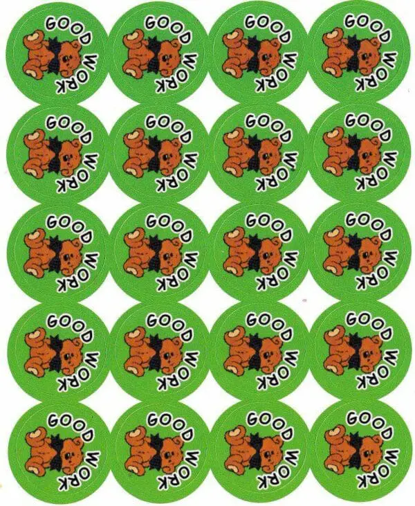 Good Work Teddy Stickers - 60pcs