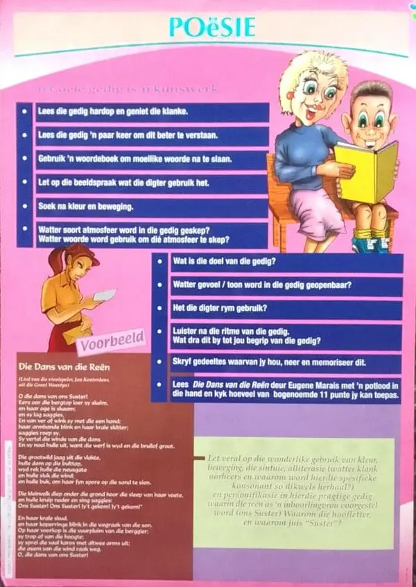 Poesie - Afrikaans - Wall Chart - A1 Laminated