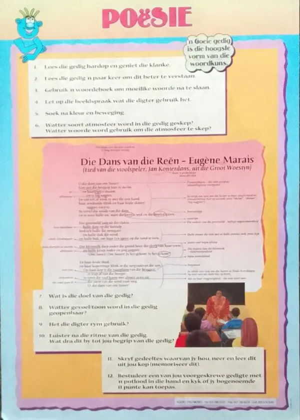 Poesie - Afrikaans - Wall Chart - A1 Laminated