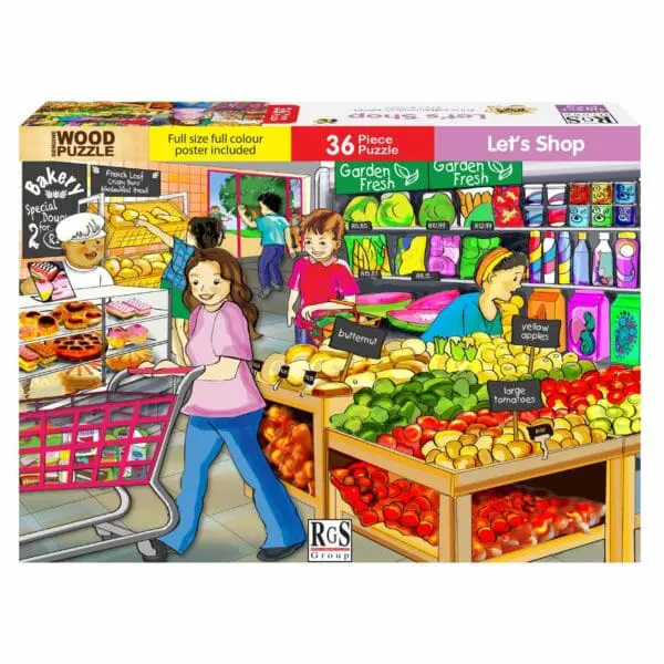 Wood Puzzle - Let's Shop - 36pcs