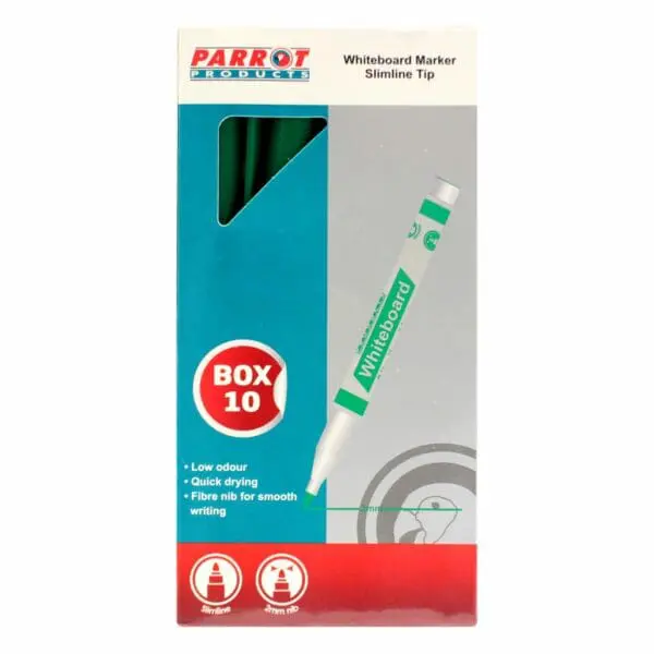 Whiteboard Marker - Slimline - Box of 10 (Green)