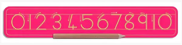 Pink Wooden Number Board - 0 to 10 With Lines