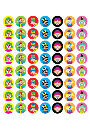 Mini Merit Clowns Stickers - 280PCS