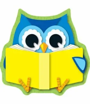 Reading Owl Cut-Outs - Mini - 2sided - 36pc