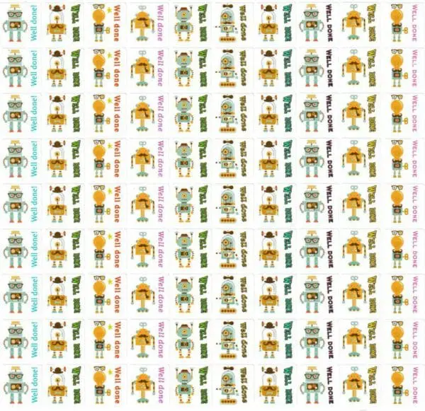 Well Done Robot Stickers- 130pcs