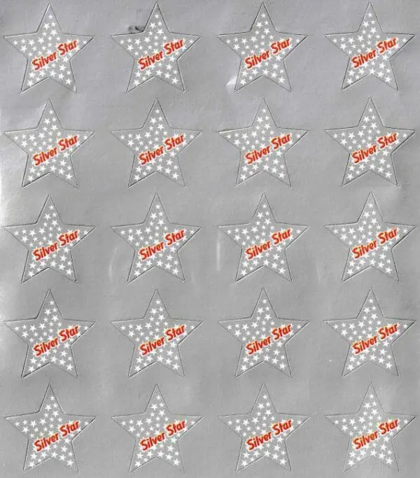 Star Stickers - Silver Stickers - 60pcs