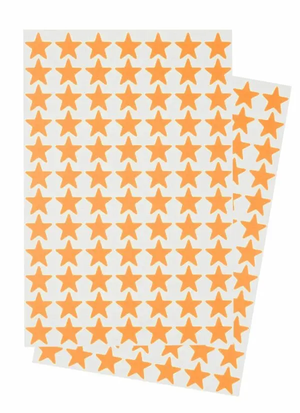 Fluorescent Orange Star Stickers - 168pcs