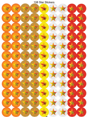 Star Stickers - 108 Stickers A4 Sheet