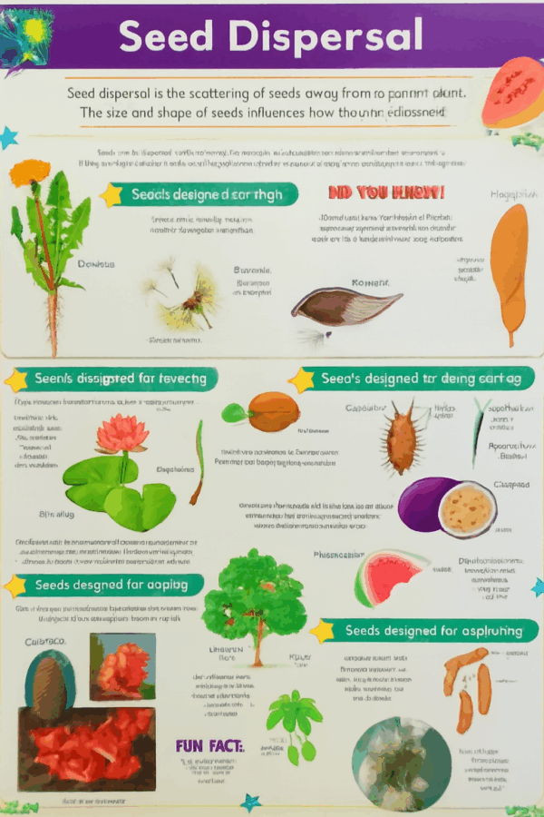 Seed Dispersal - Wall Chart - Laminated 76cm x 52cm