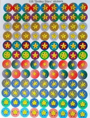 Smiley Star Stickers - 108pcs