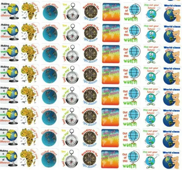 Social Science Subject Stickers - 108pcs