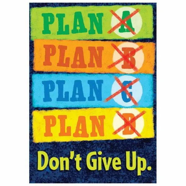 Don't Give Up Motivational Poster - +/-34x48cm
