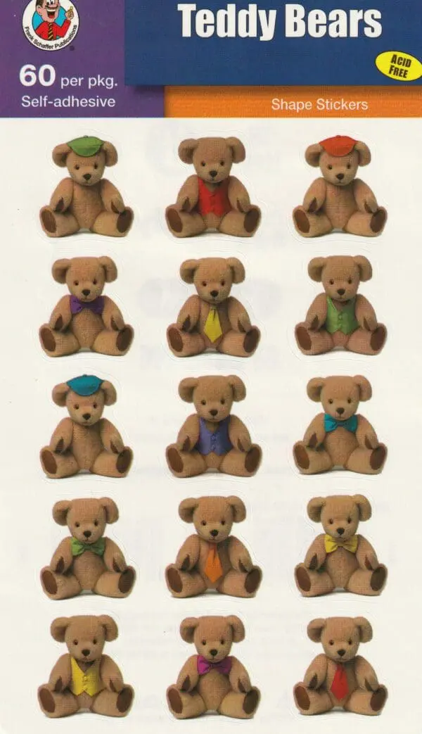 Teddy Bear Stickers - 60pcs - CLEARANCE SALE!!!!