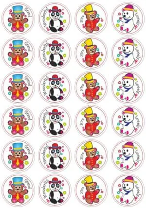 Teddy Bears Wonderful Stickers - 72PCS
