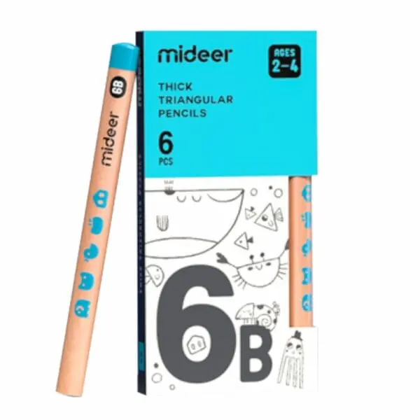 Pencils 6B - 6 Pieces - Thick Triangular - Mideer