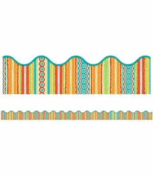 Tropical Twist Scalloped Borders - 13 Strips +-91 cm each
