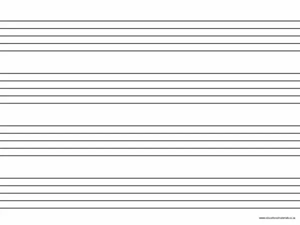 Music - Stave Whiteboard Board PVC- Write & Wipe (800x600mm)