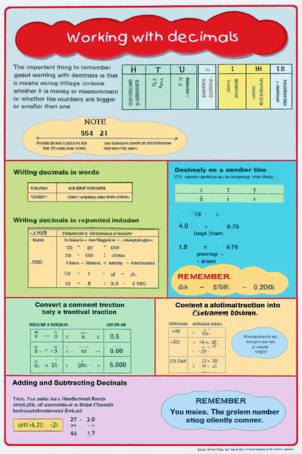 Working with Decimals - Wall Chart - A1 Laminated