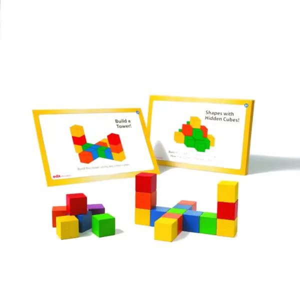 Colour Cubes - Wooden 20mm with Cards - 102pcs - Polybag
