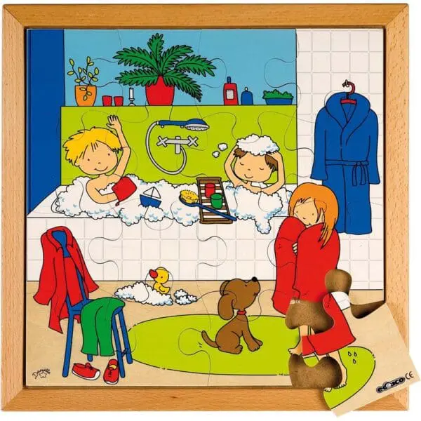 Wood Puzzle - Bathing - 16pcs (34cm x 34cm)