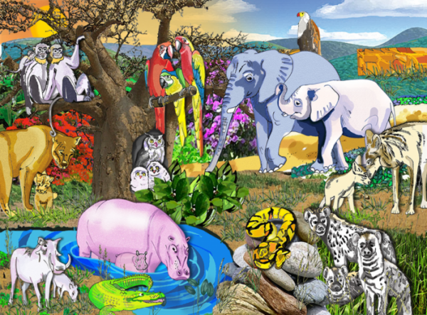 Wood Puzzle - At the Kruger Park - 63pcs