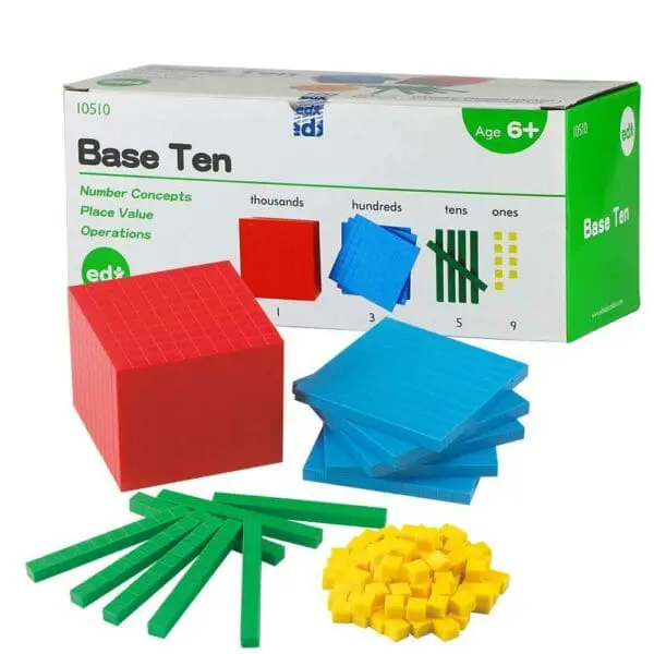 Base Ten - Plastic Set - 121 Pieces (4 colours)