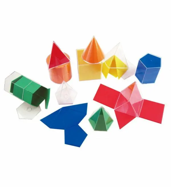 Geometric Solids - 10 Shapes with Folding Nets - 20Pieces