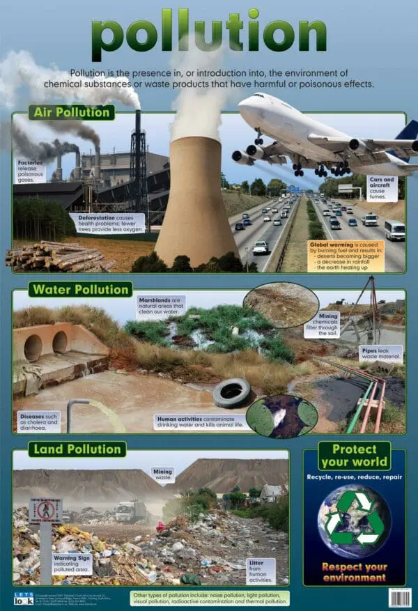 Pollution - Wall Chart - Laminated 76cm x 52cm