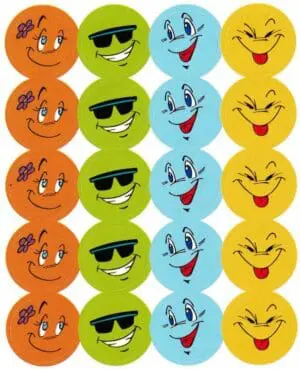 Fun Smiley Face Stickers - 60pcs