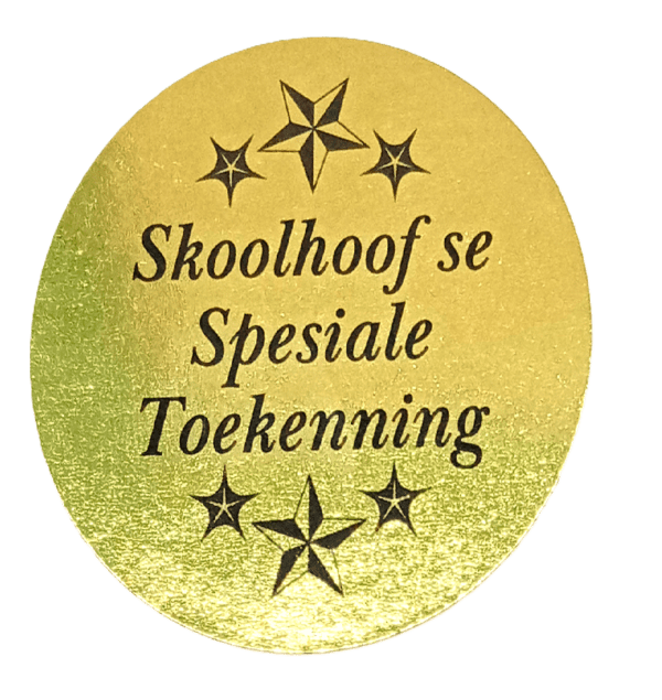Spesiale Skoolhoof Toekenning - Goue Plakkers - 100pc Roll