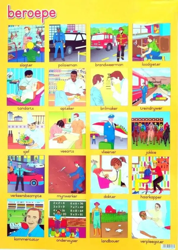 Beroepe - Afrikaans- Wall Chart - Laminated (+- 480X680mm)