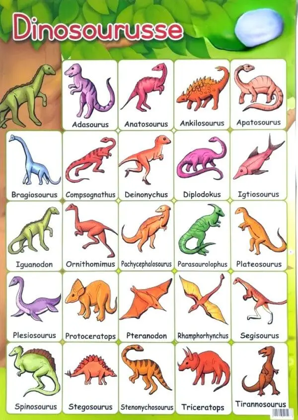 Dinosourusse - Wall Chart - Laminated - Clearance Sale