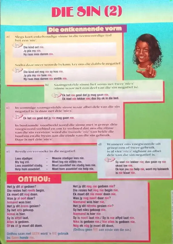 Die Sin (2) - Afrikaans - Wall Chart - A1 Laminated