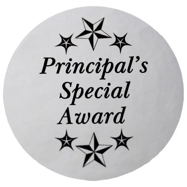 Principal’s Award - Silver Gloss Stickers - 100pc Roll